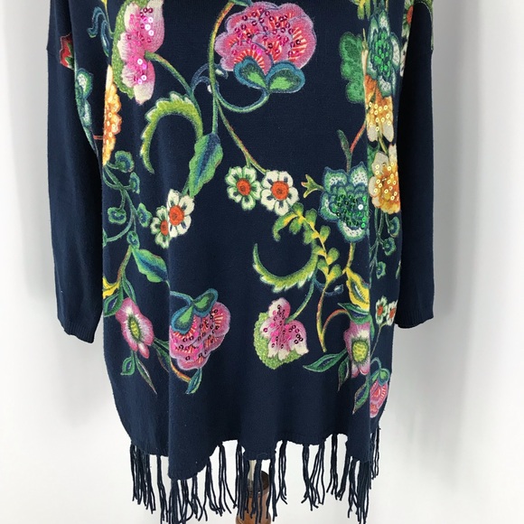Desigual Tassel floral sequin sweater - Picture 3 of 6